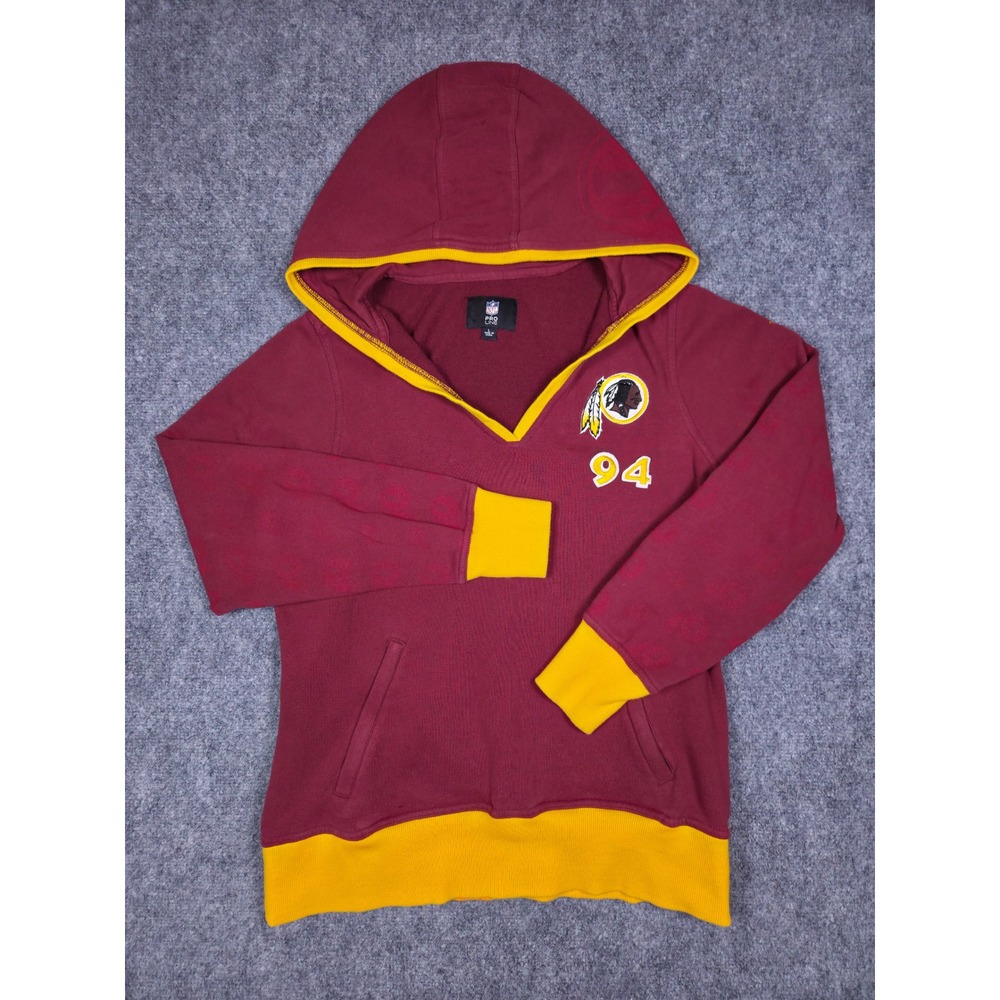 NFL Pro Line Washington Redskins Hoodie Womens L Burgundy V-Neck Graphic 94